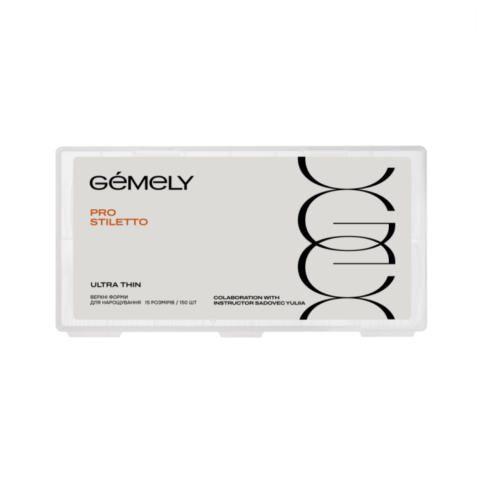 Верхние формы для наращивания GEMELY Pro Stiletto Ultra Thin, стиллет ультратонкий, 150 шт.