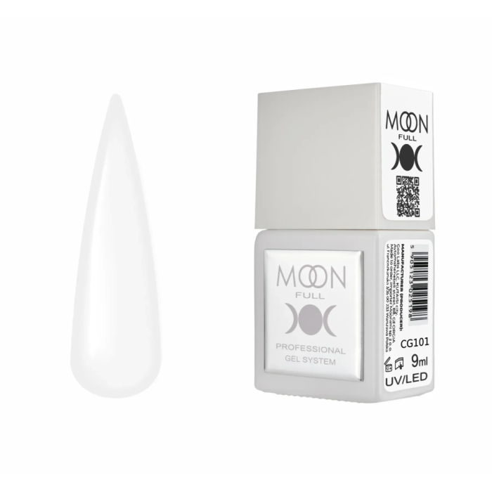 Гель-лак Moon Full Gel Polish Color №CG101, білий, 9 мл