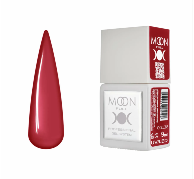 Гель-лак Moon Full Gel Polish Color №CG138, глубокий рубиновый, 9 мл