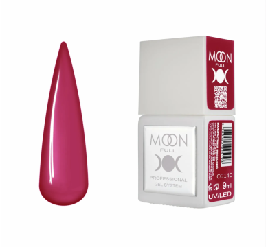 Гель-лак Moon Full Gel Polish Color №CG140, ягідно-червоний, 9 мл