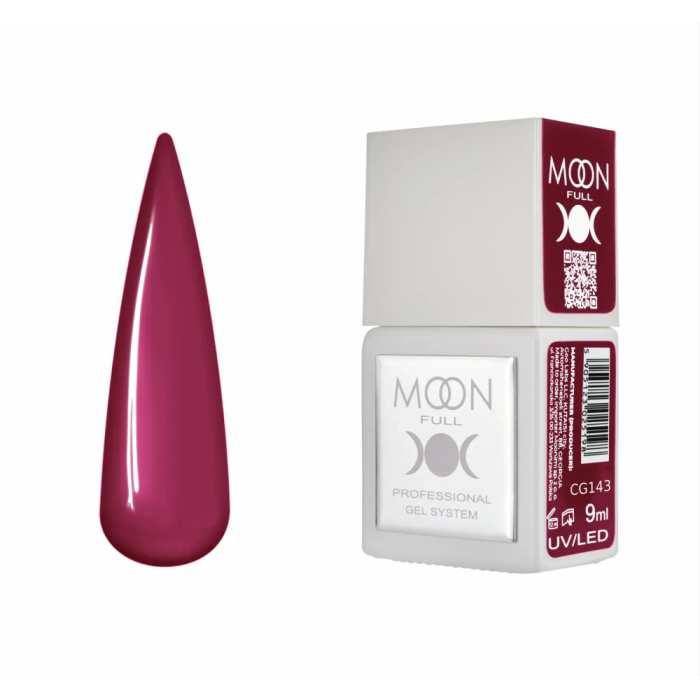 Гель-лак Moon Full Gel Polish Color №CG143, винный красный, 9 мл