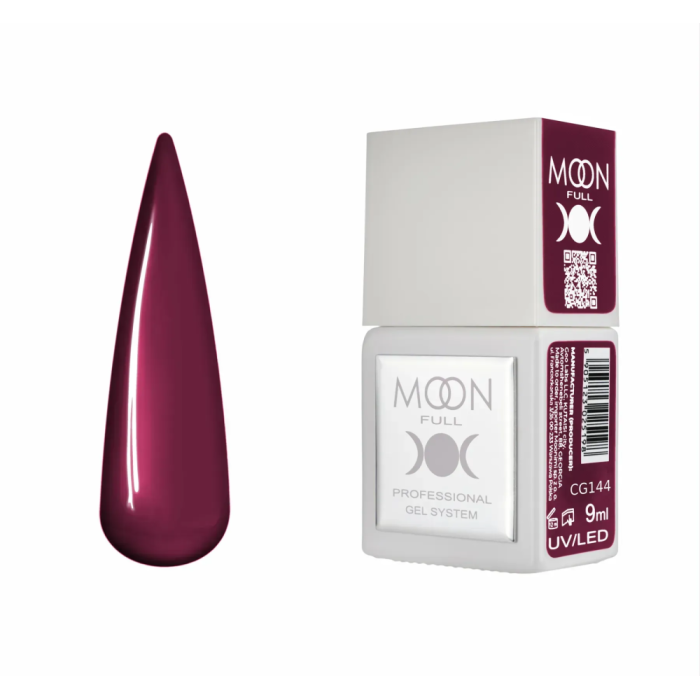 Гель-лак Moon Full Gel Polish Color №CG144, бургунді, 9 мл