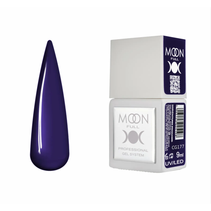 Гель-лак Moon Full Gel Polish Color №CG177, глибокий сапфір, 9 мл