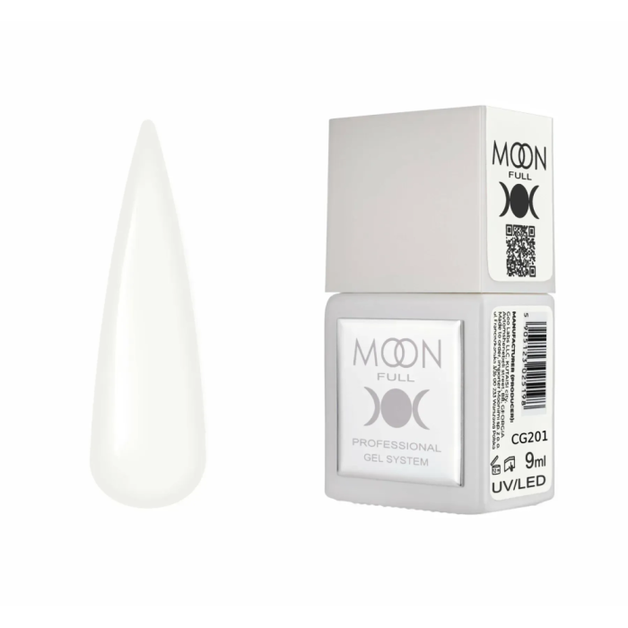 Гель-лак Moon Full Gel Polish Color №CG201, білий, 9 мл