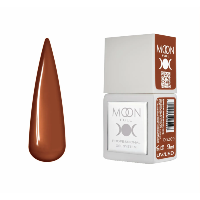 Гель-лак Moon Full Gel Polish Color №CG209, каштановий коричневий, 9 мл