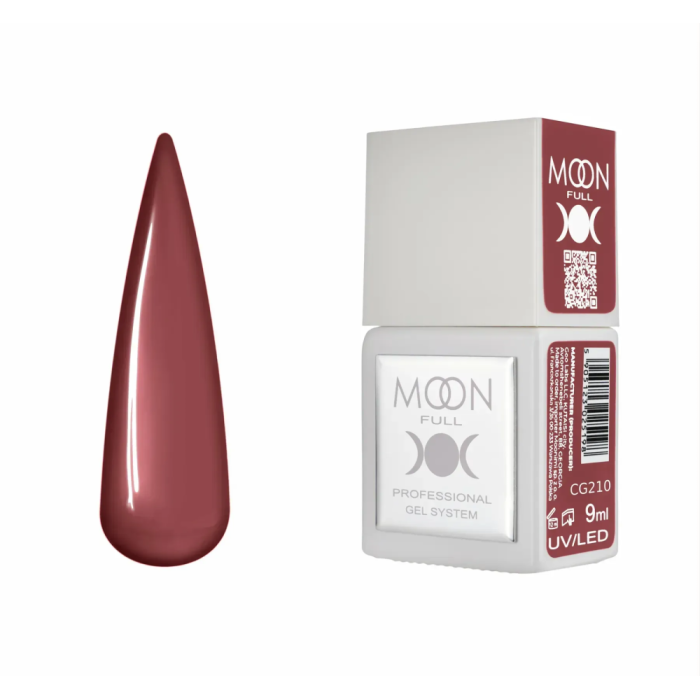 Гель-лак Moon Full Gel Polish Color №CG210, теракотово-коричневий, 9 мл