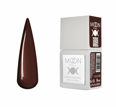 Гель-лак Moon Full Gel Polish Color №CG236, темно-коричневый, 9 мл