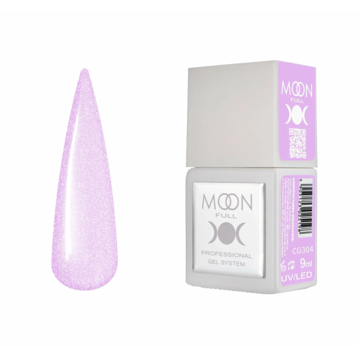 Гель-лак Moon Full Gel Polish Color №CG304, ліловий з шиммером, 9 мл