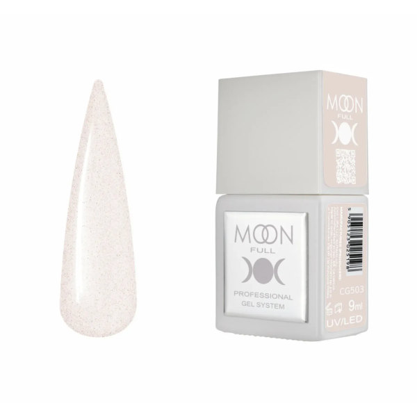 Гель-лак Moon Full Gel Polish Color №CG503, прозорий з червоно-золотим шиммером, 9 мл