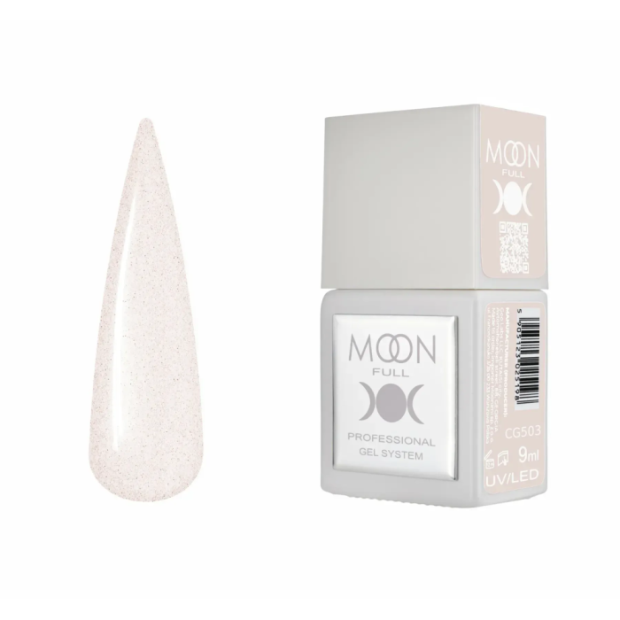 Гель-лак Moon Full Gel Polish Color №CG503, прозорий з червоно-золотим шиммером, 9 мл