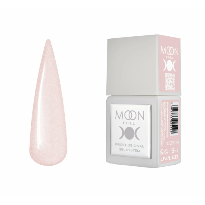 Гель-лак Moon Full Gel Polish Color №CG504, рожевий із золотим шиммером, 9 мл