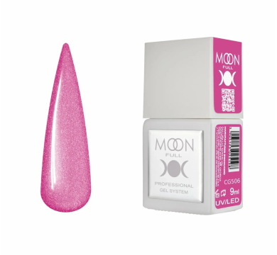 Гель-лак Moon Full Gel Polish Color №CG506, ярко-розовый с шиммером, 9 мл