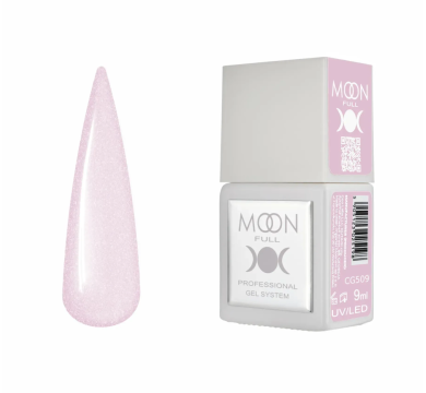 Гель-лак Moon Full Gel Polish Color №CG509, полупрозрачный розовый с золотым шиммером, 9 мл