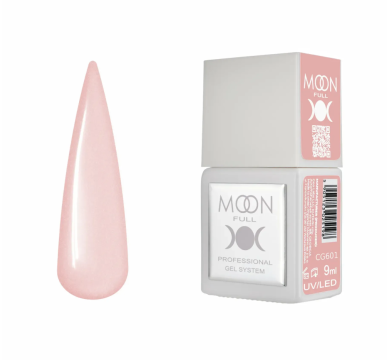 Гель-лак Moon Full Gel Polish Color №CG601, персиковый с микрошиммером, 9 мл
