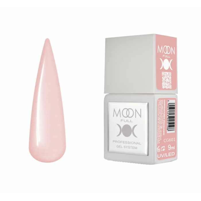 Гель-лак Moon Full Gel Polish Color №CG601, персиковий з мікрошиммером, 9 мл