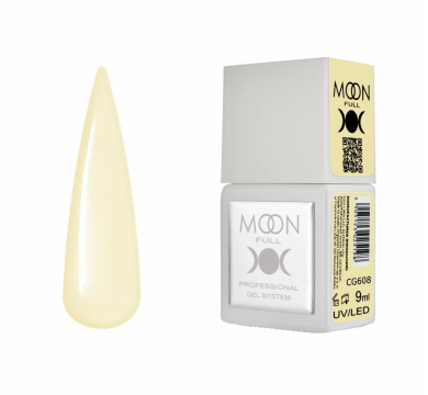Гель-лак Moon Full Gel Polish Color №CG608, ванильно-жёлтый, 9 мл