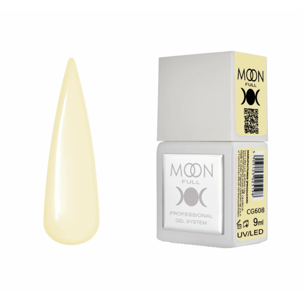 Гель-лак Moon Full Gel Polish Color №CG608, ванільно-жовтий, 9 мл