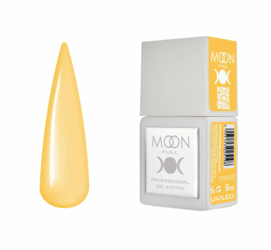 Гель-лак Moon Full Gel Polish Color №CG610, сонячний жовтий, 9 мл