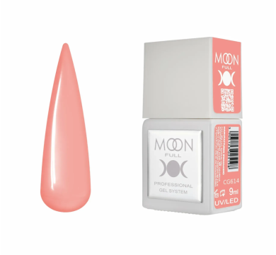 Гель-лак Moon Full Gel Polish Color №CG614, пастельно-персиковый, 9 мл