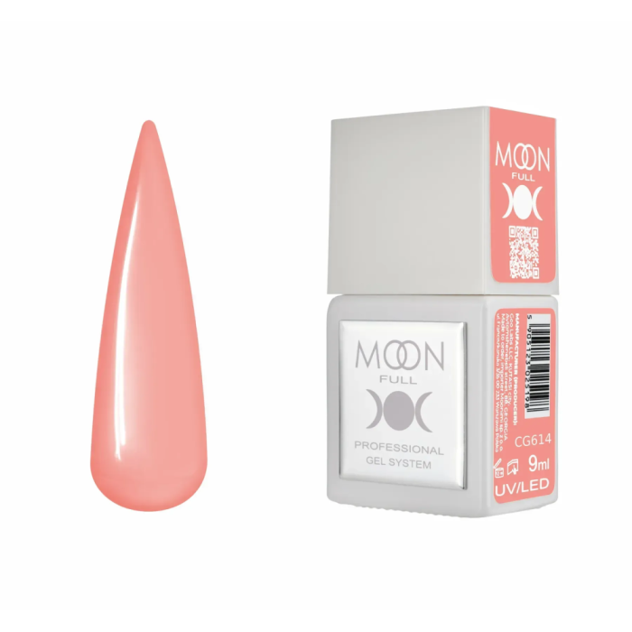 Гель-лак Moon Full Gel Polish Color №CG614, пастельно-персиковий, 9 мл