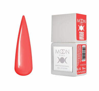 Гель-лак Moon Full Gel Polish Color №CG616, червоно-жовтогарячий, 9 мл