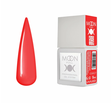 Гель-лак Moon Full Gel Polish Color №CG617, красный, 9 мл