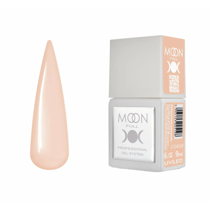 Гель-лак Moon Full Gel Polish Color №CG618, бежево-персиковий, 9 мл