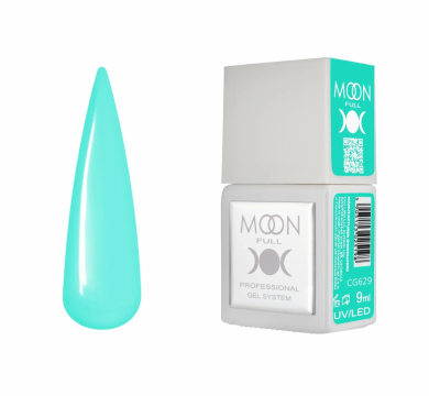 Гель-лак Moon Full Gel Polish Color №CG629, темно мятный, 9 мл