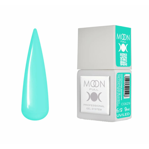 Гель-лак Moon Full Gel Polish Color №CG629, темно-м'ятний, 9 мл