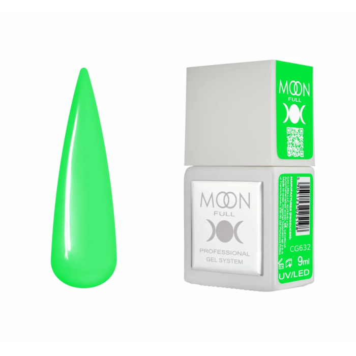 Гель-лак Moon Full Gel Polish Color №CG632, лаймовий, 9 мл