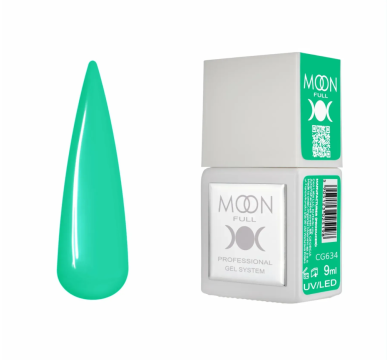 Гель-лак Moon Full Gel Polish Color №CG634, мятно-зелёный, 9 мл