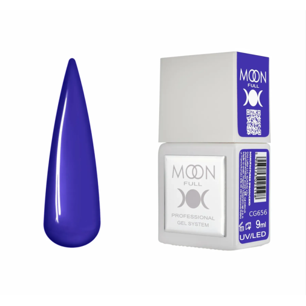 Гель-лак Moon Full Gel Polish Color №CG656, насичений синій, 9 мл