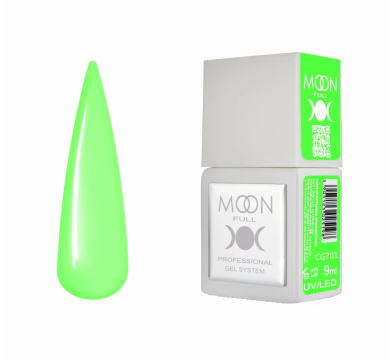 Гель-лак Moon Full Gel Polish Color №CG701, светлый салатовый, 9 мл
