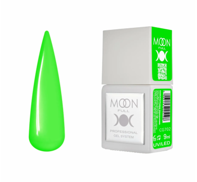 Гель-лак Moon Full Gel Polish Color №CG702, неоновий салатовий, 9 мл