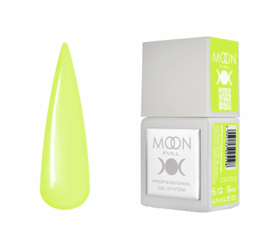 Гель-лак Moon Full Gel Polish Color №CG703, жовто-зелений, 9 мл