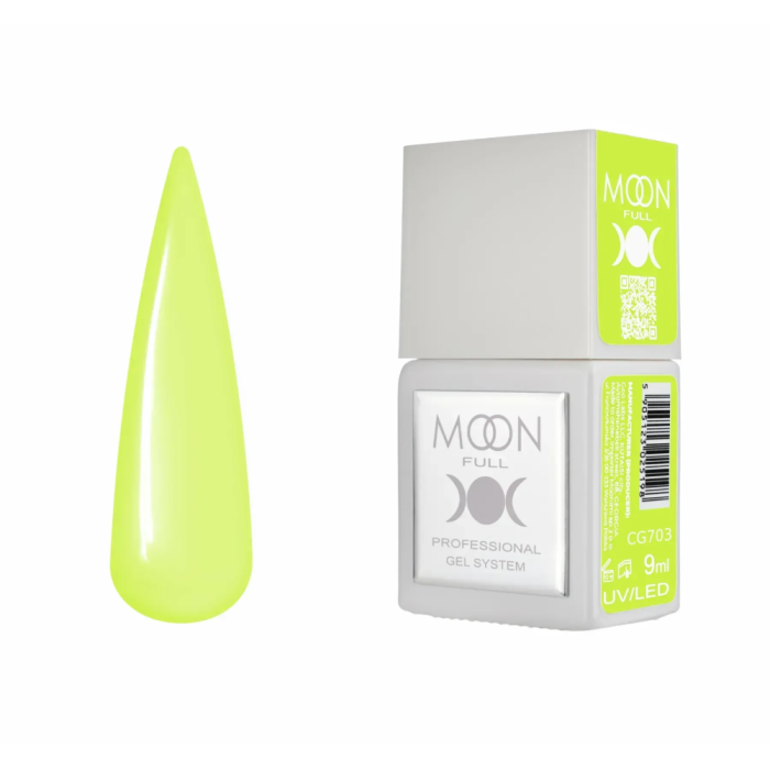 Гель-лак Moon Full Gel Polish Color №CG703, жовто-зелений, 9 мл