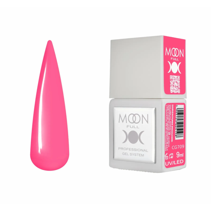 Гель-лак Moon Full Gel Polish Color №CG709, яскравий малиновий, 9 мл