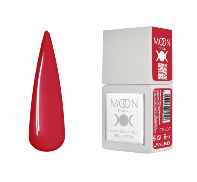Гель-лак Moon Full Gel Polish Color №CG807, червоний, 9 мл