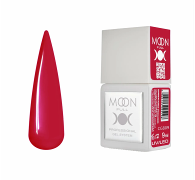 Гель-лак Moon Full Gel Polish Color №CG809, яркий рубиновый, 9 мл