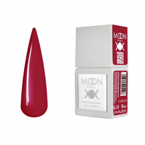 Гель-лак Moon Full Gel Polish Color №CG810, темний винно-червоний, 9 мл