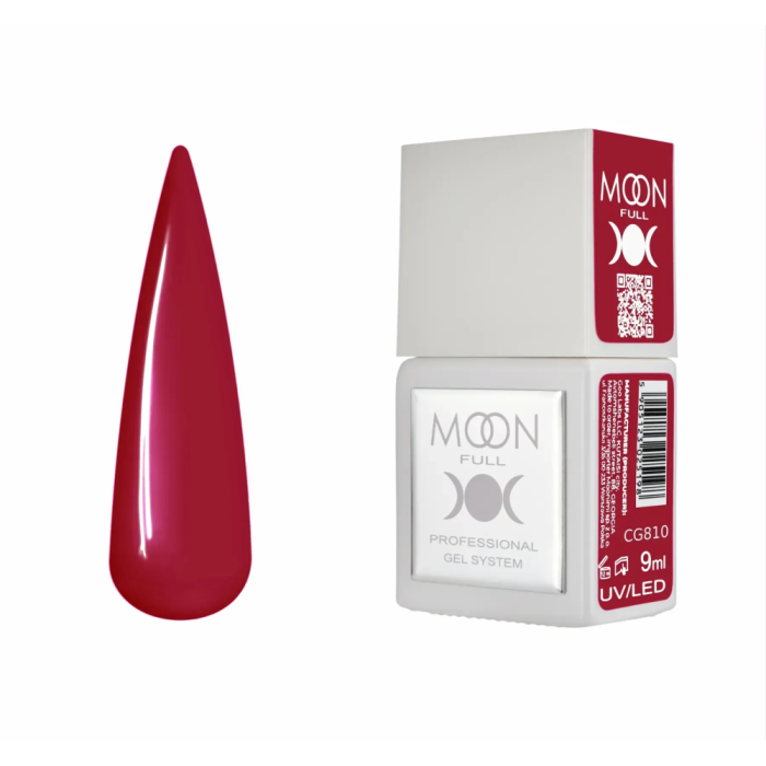 Гель-лак Moon Full Gel Polish Color №CG810, темний винно-червоний, 9 мл