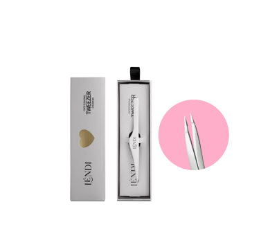 Пінцет для брів Lendi Moonlight Silver (Місячне Срібло), срібло, точковий