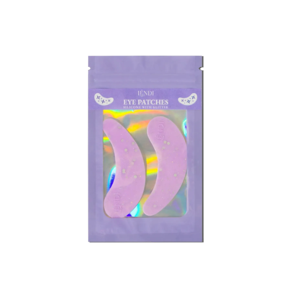 Багаторазові силіконові патчі Lendi Eye Patches, фіолетові з блискітками