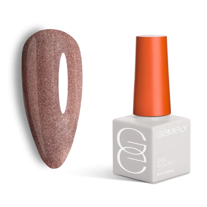Гель-лак кошачий глаз GEMELY Cat Color №004, шоколад, 6 мл