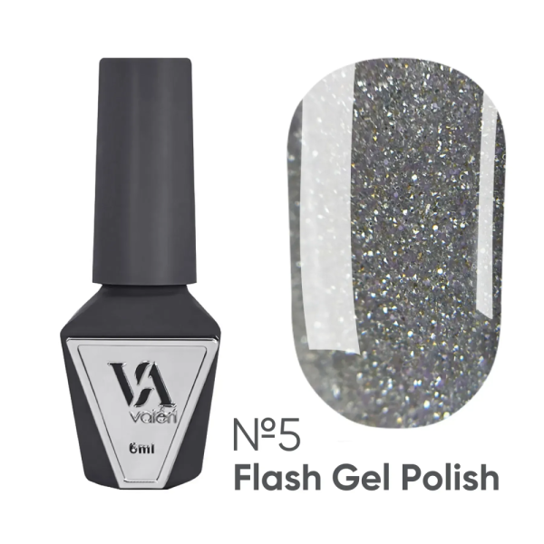 Гель-лак світловідбивний Valeri Gel Polish Flash New №05, кремовий, 6 мл