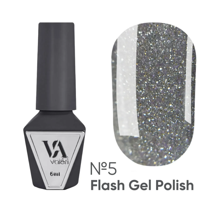 Гель-лак світловідбивний Valeri Gel Polish Flash New №05, кремовий, 6 мл