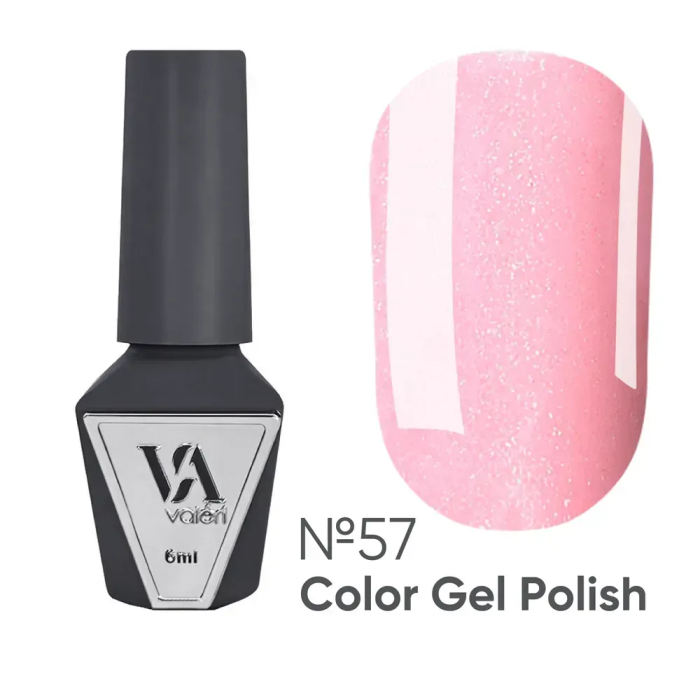 Гель-лак Valeri Color New №057, розовый с шиммером, 6 мл