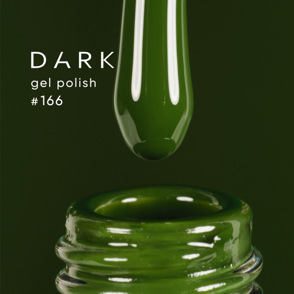 Гель-лак DARK Gel Polish №166, трав'янисто-зелений, 6 мл