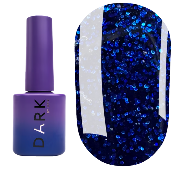 Гель-лак DARK Gel Polish №173, темно-синий с крупным шиммером, 6 мл