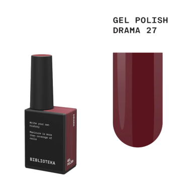 Гель-лак Biblioteka Gel Polish №27 Drama, бордо, 10 мл